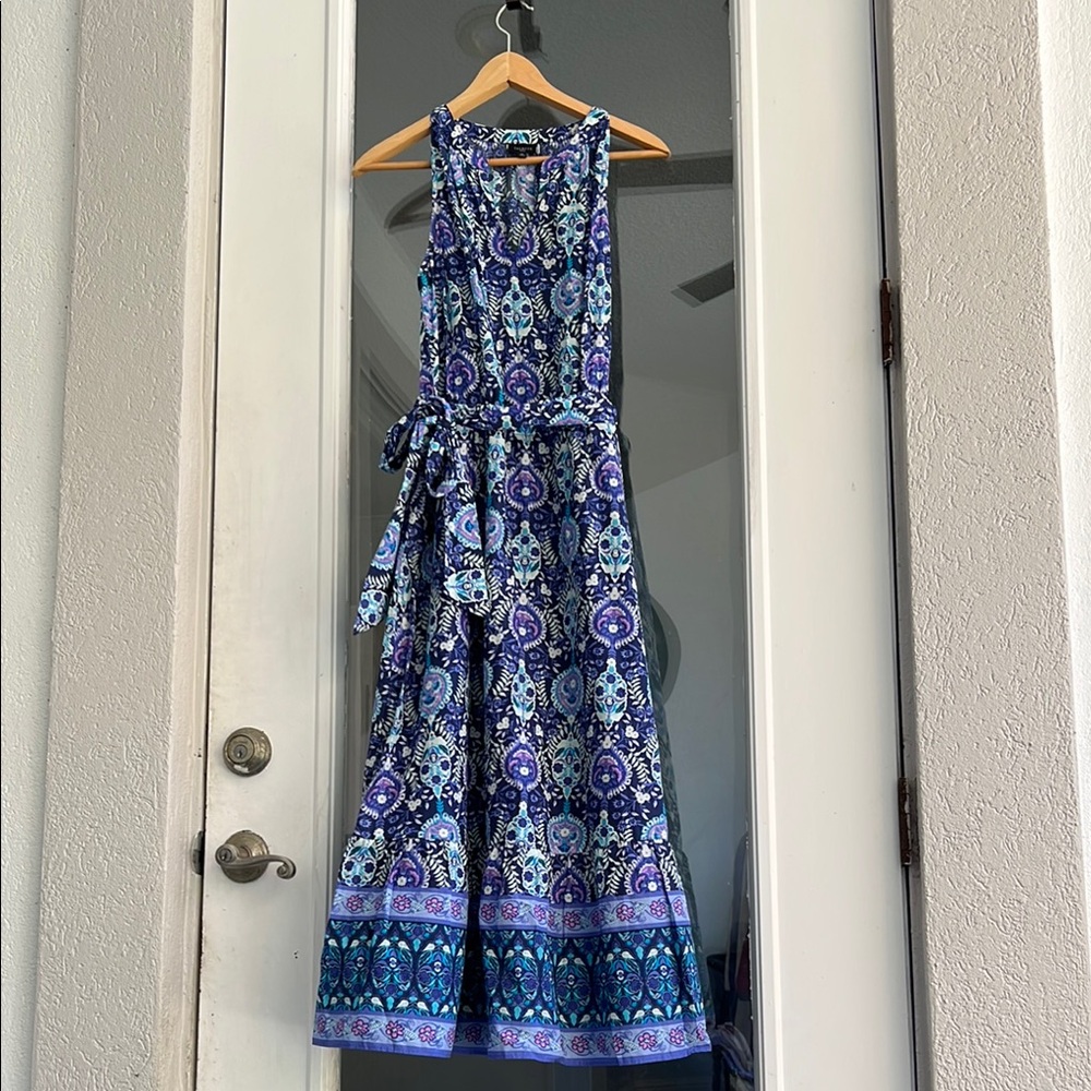 Talbots Blue and Purple Maxi Dress